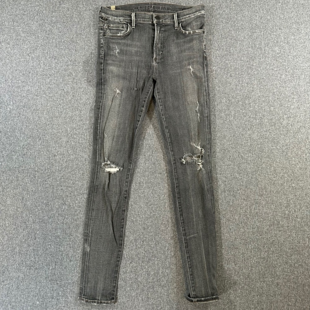 Citizens of Humanity Rocket High Rise Skinny Jeans Grey Distressed Denim Size 29